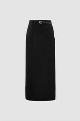 Straight Skirt With Belt